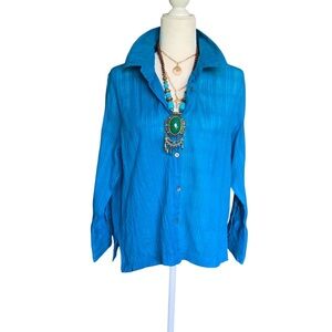 Graff  By UM Company  Vibrant  blue 100% cotton shirt.